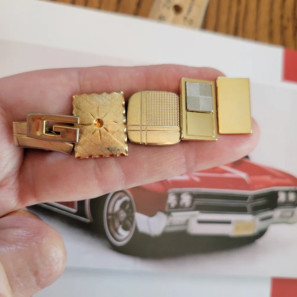 Vintage Cuff Links ~ 5 Different ~ MCM ~ Crafting ~ Re-purpose ~ Retro!